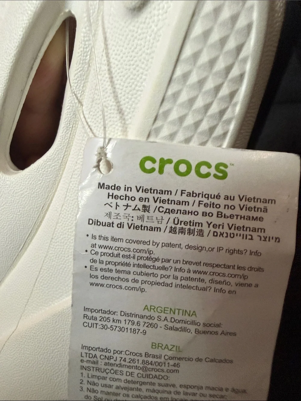 CROCS Men’s White and Black Clog Sandals